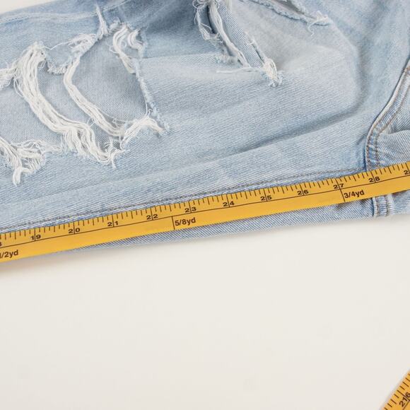 NEW American Eagle Strigid Indigo Light Wash Distressed Mom Jeans Womens Sz 8 - Picture 8 of 12